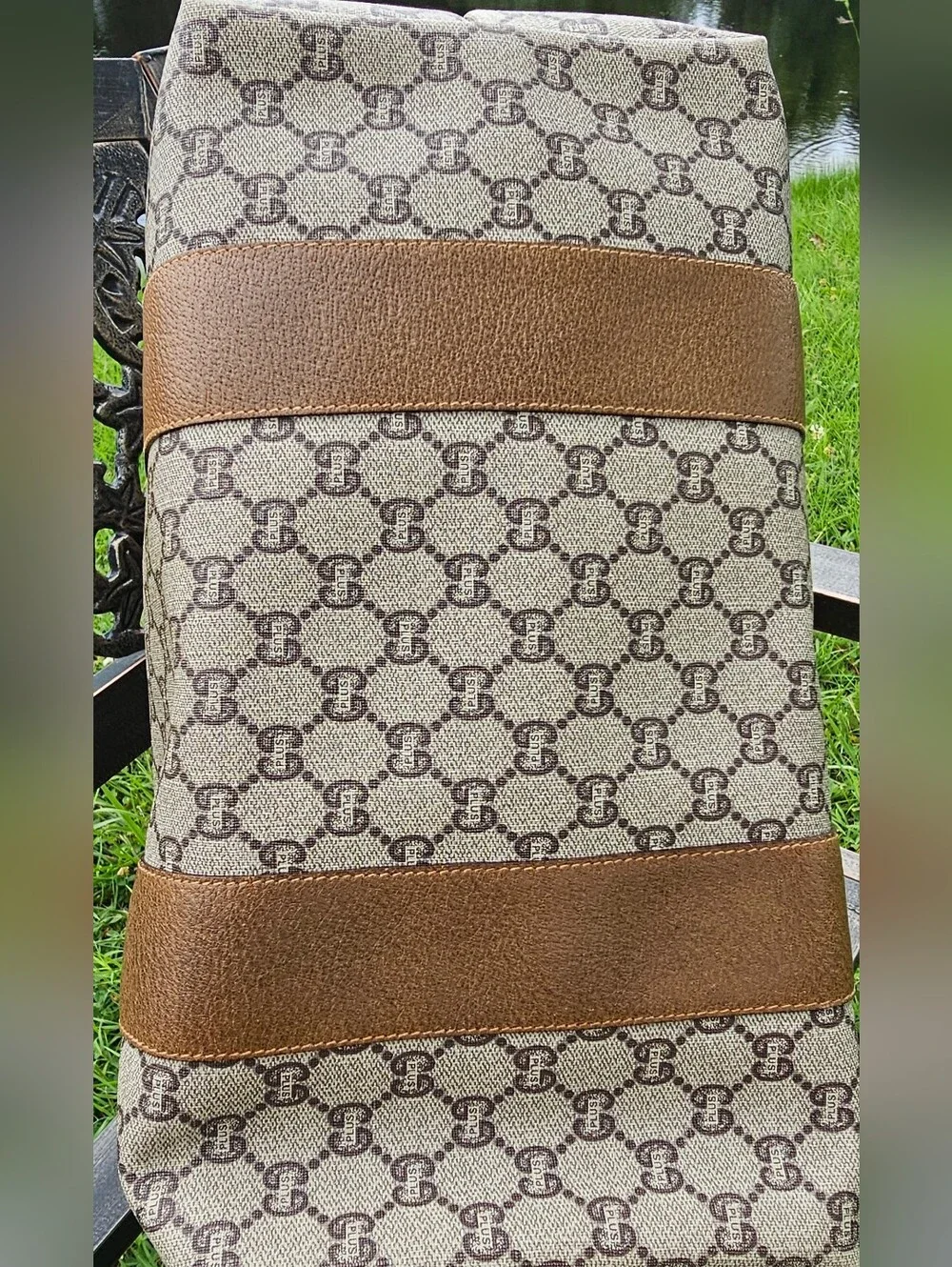 GUCCI PLUS GG Monogram Coated Leather Shoulder Tote Bag With COA - Picture 6 of 16